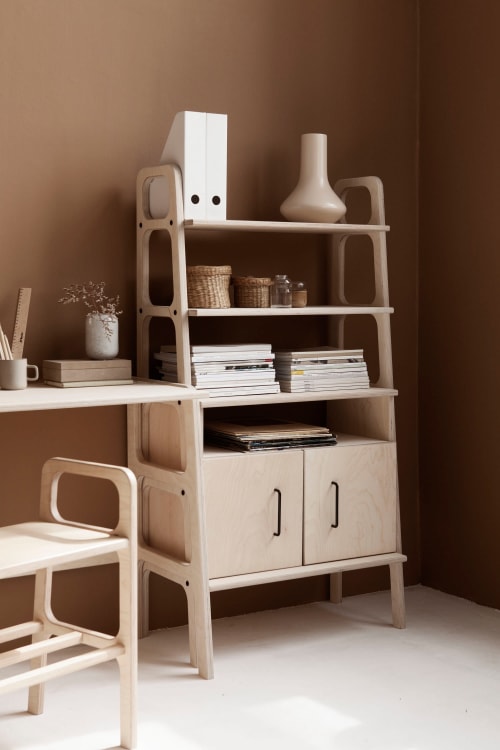 Mid Century Modern Bookcase, Custom Storage Unit,Home Office | Book Case in Storage by Plywood Project