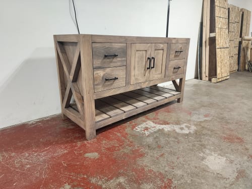 Model 1039 - Custom Single Sink Vanity | Furniture by Limitless Woodworking