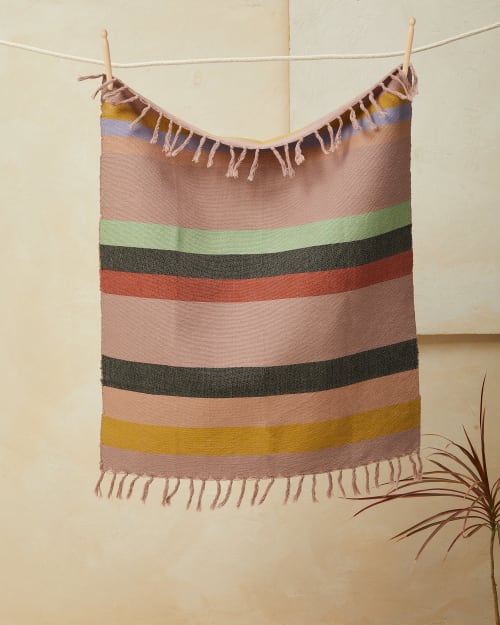Fruit Stripe Hand Towel - Honeydew | Textiles by MINNA