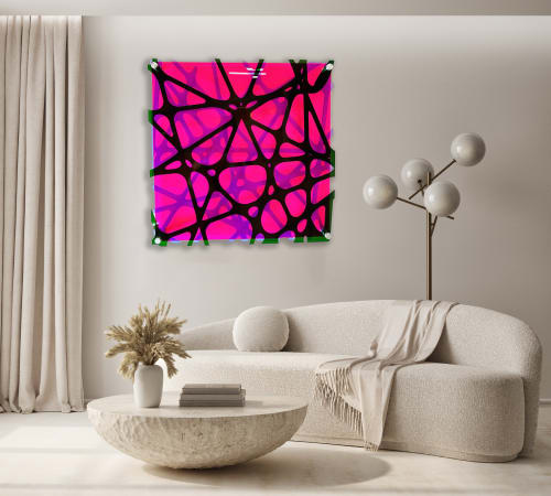 3D Wall Sculpture Transparent Acrylic Geometric Pink Wall Ar | Wall Hangings by uniQstiQ