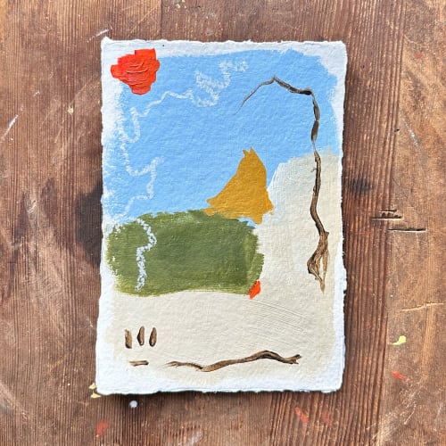 Abstract on handmade paper | Oil And Acrylic Painting in Paintings by Lizzie DiSilvestro