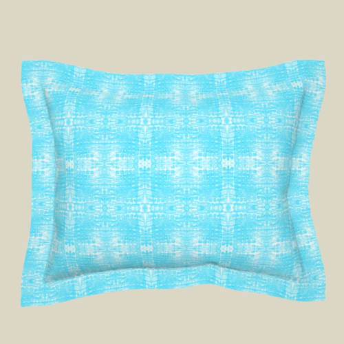 Pillow Sham Jamprang, Turquoise | Fabric in Linens & Bedding by Philomela Textiles & Wallpaper