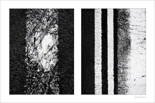 Street Lines #03: Cracked White Lines (small sale size) | Photography by Susan Bowen Photos
