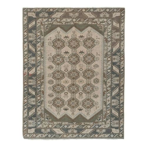 Square Anatole Turkey Hand Knotted Art Deco Wool Rug | Rugs by Vintage Pillows Store