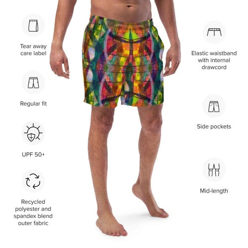 Men's Trunks - Organic Life - Abstract Colorful Geometric | Work by Eman's Gallery