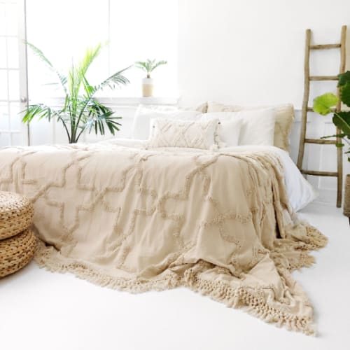Sandy Handwoven Bedspread Set - Natural | Linens & Bedding by Coastal Boho Studio | Destin in Destin