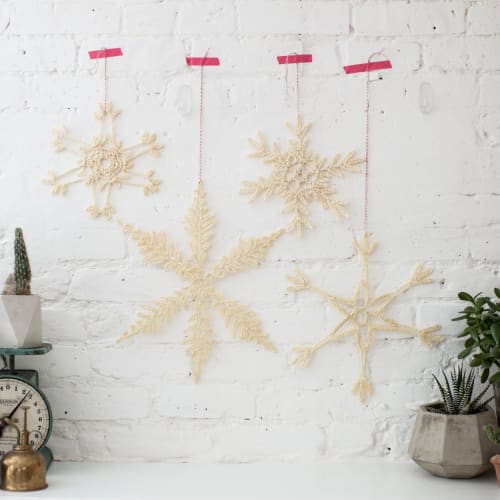 Giant Crocheted Snowflake DIY KIT | Wall Hangings by Flax & Twine