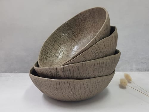 Rustic Stoneware Pasta Bowls, Modern Ceramic Bowls | Dinnerware by YomYomceramic