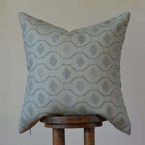 Seafoam Green Patterned Print Decorative Pillow 22x22 | Pillows by Vantage Design