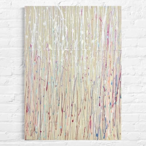 Shimmering Pearl Pink Abstract Art | Mixed Media by NAMYOONSOOART