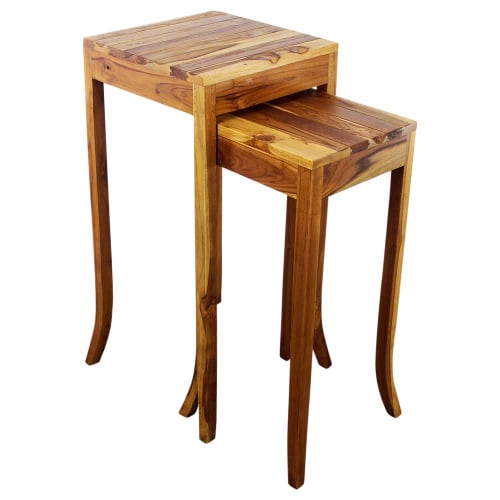 Haussmann® Teak Curved Table Set 1330-1634 Oak Oil | End Table in Tables by Haussmann®