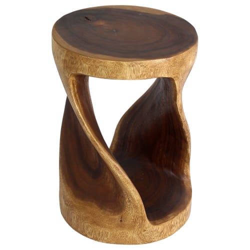 Haussmann® Round Wood Twist Accent Table 14 in DIA x 20 | Tables by Haussmann®