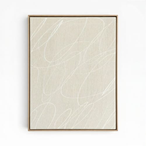 Gestural Marks in Linen by DSCVR Art Framed Canvas Wall Art | Paintings by ArtCollectiv