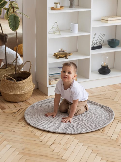 Plain Round Area Rug | Rugs by Anzy Home