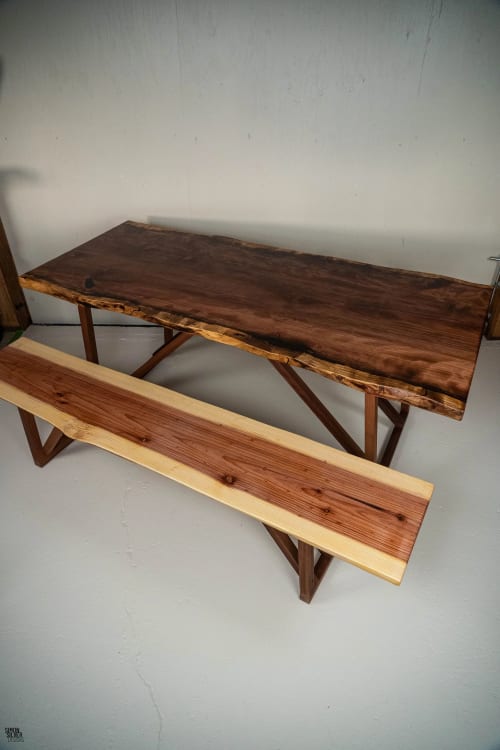 Live Edge Redwood Dining Set | Tables by Simon Silver Designs