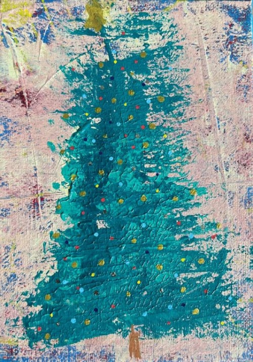 Oh Christmas Tree (5"x7") | Mixed Media in Paintings by The Art Of Gary Gore