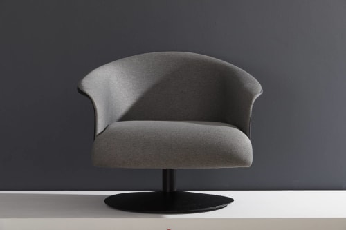AC1. Round Base, Vegan Leather, Textile | Armchair in Chairs by SIMONINI