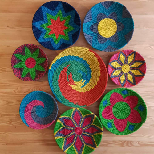 Set of 8 Baskets Wall Decor | Ornament in Decorative Objects by Sarmal Design