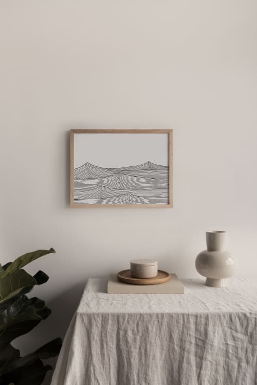 Waves Line Drawing Print, Minimalist Sea Art Print | Prints by Carissa Tanton
