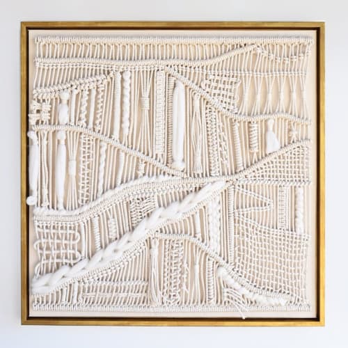 Framed Fiber Artwork - LUNA | Wall Hangings by Rianne Aarts / Teddy and Wool Studio