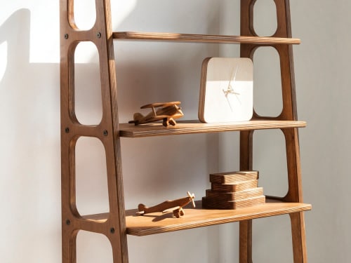 Mid Century Modern Ladder Bookshelf, Bookcase ladder | Storage by Plywood Project