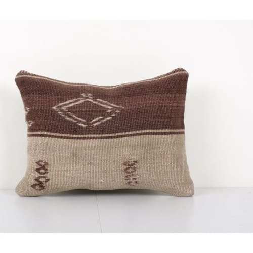 White Hemp Kilim Lumbar Pillow, Tribal Vintage Kilim Pillow, | Pillows by Vintage Pillows Store