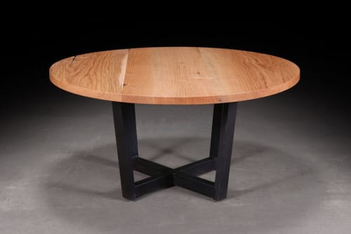Round Pin Oak Dining Table | Tables by Urban Lumber Co.