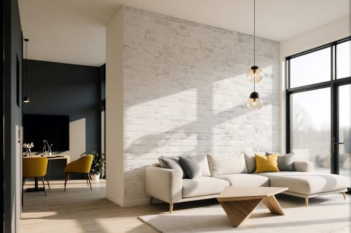 Whitewash Brick — Rustic Farmhouse Luxury Wallpaper Mural | Wall Treatments by ELLE WALLS