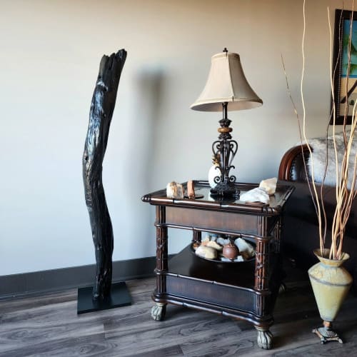Black Stained Driftwood Sculpture "Willing and Sable" | Sculptures by Sculptured By Nature  By John Walker