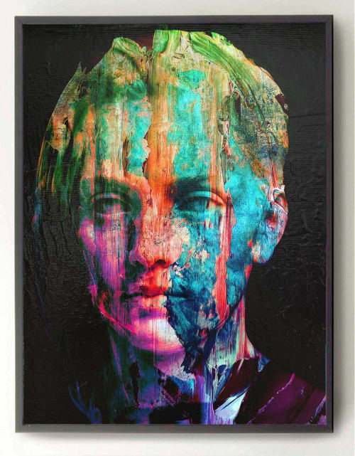 Echoes of Color – Colorful Mixed Media Bust Painting | Paintings by Dario Moschetta