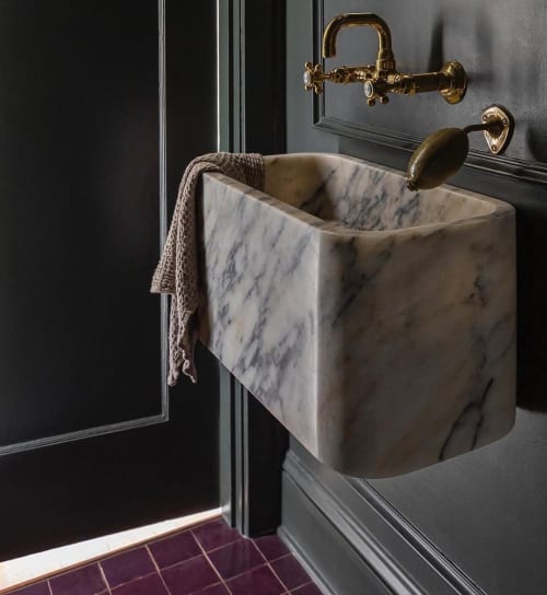 Modern -Minimalist Design Calacatta Viola Marble Sink :A Unique Work of Art for Your Bathroom | Water Fixtures by AYMARBLEDESIGN LLC