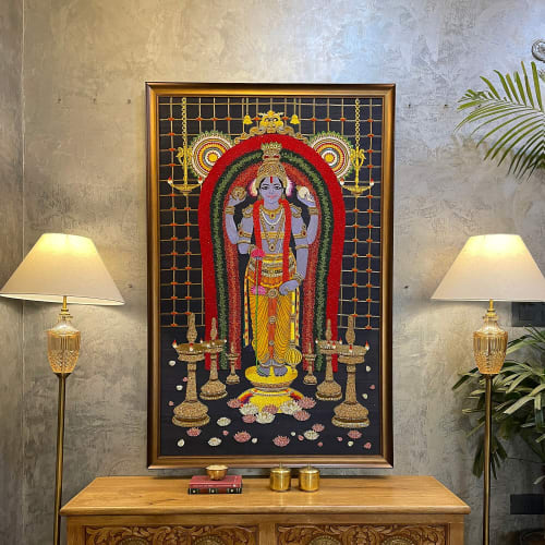 Lord Guruvayurappan / Guruvayoorappan Handmade Precious Beje | Wall Hangings by MagicSimSim