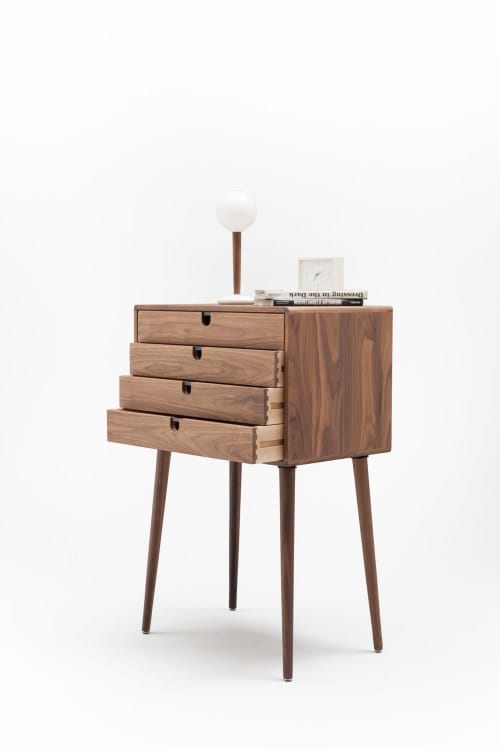 Mid Century Chest of Drawers, Cabinet with 4 Drawers | Storage by Manuel Barrera Habitables