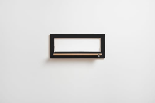 Folding Wall Shelf | Fläpps Shelf 60x27-1 | Spice Rack, Shelf for Trinkets, Birch Plywood, Black | Shelving in Storage by AMBIVALENZ