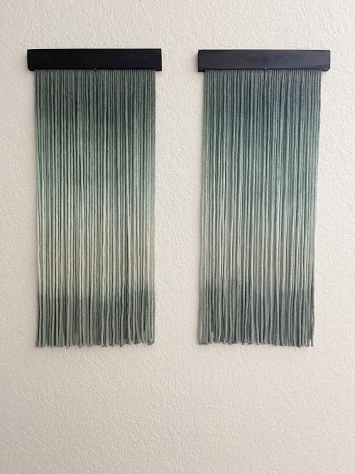 Set of Deep Waters Dip Dye Wall Hangings | Wall Sculpture in Wall Hangings by Mpwovenn Fiber Art by Mindy Pantuso