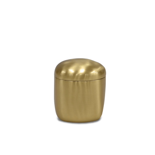 Cuadrado Lidded Box In Brushed Brass | Decorative Objects by Tina Frey