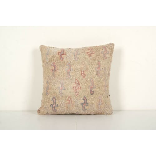 Handwoven Sand Beige Turkish Kilim Pillow | Pillows by Vintage Pillows Store