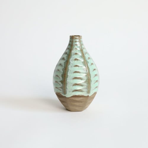 Basalt in Coral Green | Vase in Vases & Vessels by by Alejandra Design