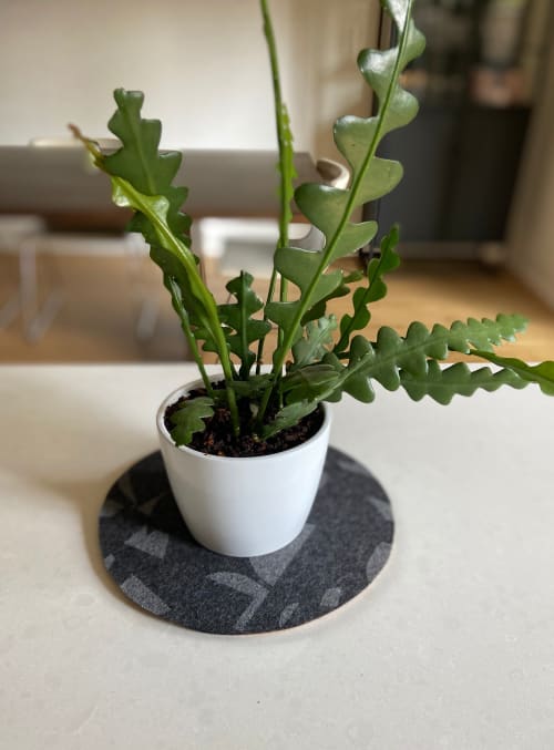 Trivet Merino Wool Felt 'Fragment' Charcoal Medium | Coaster in Tableware by Lorraine Tuson
