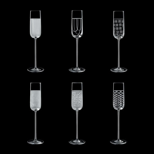 Champagne Flutes | Glass in Drinkware by Oggetti Designs