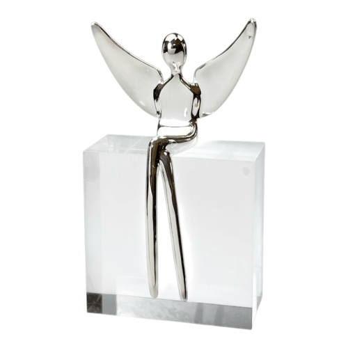 Angel figure in Gloss Silver | Sculptures by YENNY COCQ