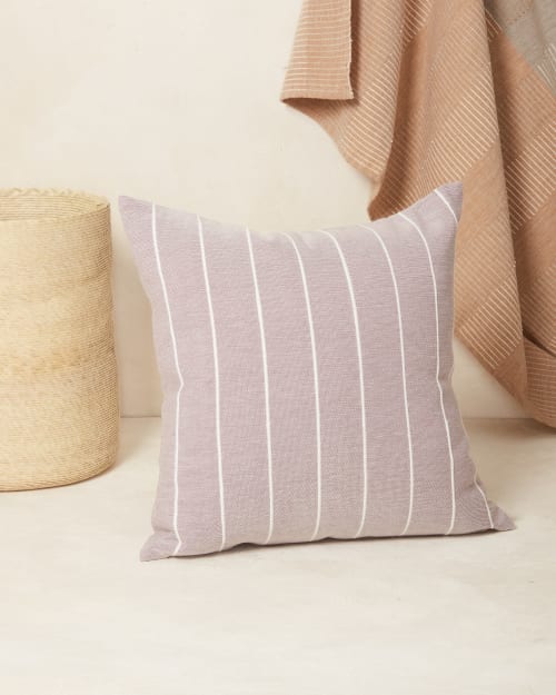 Recycled Stripe Pillow - Lilac | Pillows by MINNA