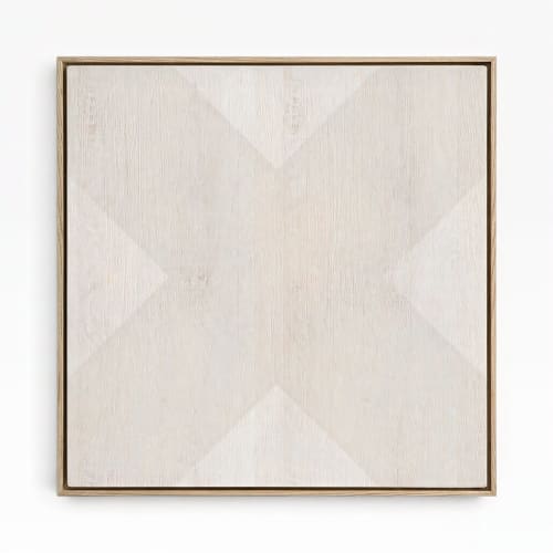 Geo X in Whitewash by DSCVR Art Framed Canvas Wall Art | Paintings by ArtCollectiv