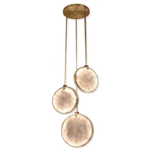 Alan Mizrahi AM70009A Pie Alabaster | Chandeliers by Alan Mizrahi Lighting Design
