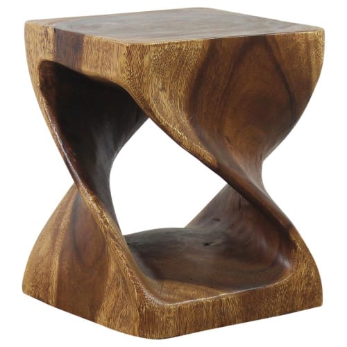 Haussmann® Original Wood Twist Stool 10 in SQ x 12 in | Chairs by Haussmann®