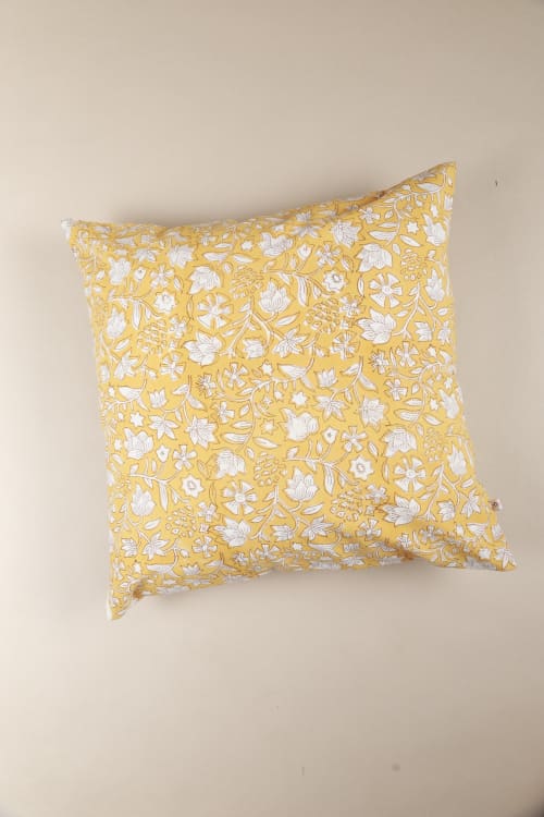 Yellow Blossom Pillow | Pillows by Ninéh