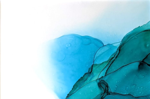 color study - aquamarine blue, greens | Watercolor Painting in Paintings by Megan Spindler