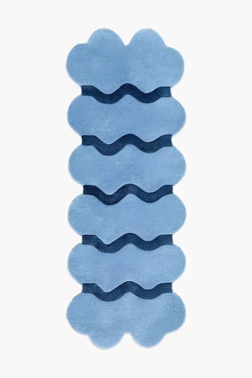 Sculpted Edge Hand Tufted Wool Runner Rug | Rugs by Jubi Rugs