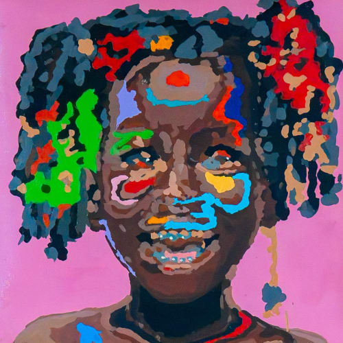 Ngwana wa myemyela (the child is smiling) by Donald Masoga | Drawings by Hae Art Collective LLC