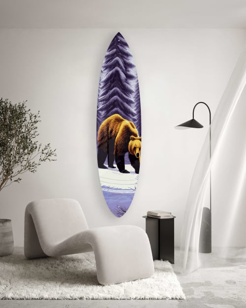 Bear Pattern Acrylic Surfboard Wall Art | Wall Hangings by uniQstiQ